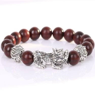 Natural Rosewood bead & Pixiu & OM HEALING Bracelet